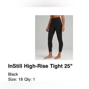 InStill High-Rise Tight 25" Size 18 Black